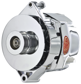 Alt, GM 17SI Chrome 120A 6 grv Pulley/Baffle 1 or 3 Wire