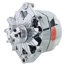 Alt, GM 12SI Chrome 100A 6 grv Pulley, & Cone 1 or 3 Wire