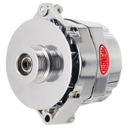 Alt, GM 12SI Chrome 100A 6 grv Pulley, & Baffle 1 or 3 Wire