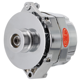 Alt, GM 12SI Chrome 150A 6 grv Pulley, & Baffle 1 or 3 Wire