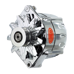 Alt, GM 12SI Chrome 100A Smooth Look™ 6 grv Pulley, 1 or 3 Wire