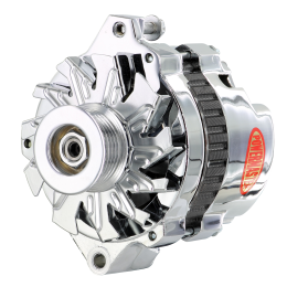 Alt, GM CS130 Chrome 105A 6 grv Pulley, Str, Mtg 6.14" 1-Wire or OE Hookup