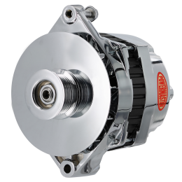 Alt, GM CS144 Chrome 170A 6 grv Pulley/Baffle Str, Mtg Threaded Mtg Ear Vette, Grd Nat'l, F-Bird, 1-Wire or OE