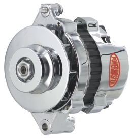 Alt, GM CS121 Chrome 100A 1V Pulley, Str, Mtg 6.14" 1-Wire or OE Hookup