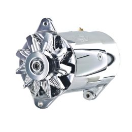 PowerGEN, GM Chrome Long 90A 12V w/Pulley, for 3/8" Belt