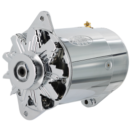 PowerGEN, GM Chrome Short 90A 12V w/Pulley, for 3/8" Belt