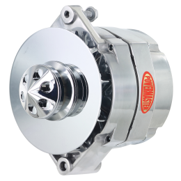Alt, GM 12SI Polish 100A 1V Pulley, & Baffle 1 or 3 Wire