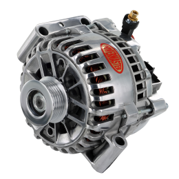 Alt, Ford 6G Polish 140A 6 grv Pulley, Large Frame Trans Mtg "Mustang" PCM Controlled LI-SIG-A VR