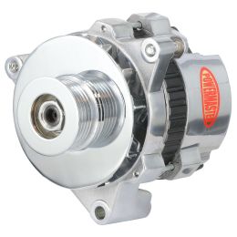 Alt, GM CS121 "5X5" Polish 100A XS Volt™ 6 grv Pulley, Fan & Baffle Stgr Mtg 6.14" Side BAT Post