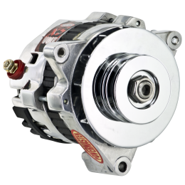 Alt, GM CS121 "5X5" Polish 100A XS Volt™ 1V Pulley, Post Fan & Baffle 3 Ear Mtg Side BAT Post