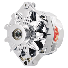 Alt, GM 12SI Chrome 150A 6 grv Pulley, 1 or 3 Wire