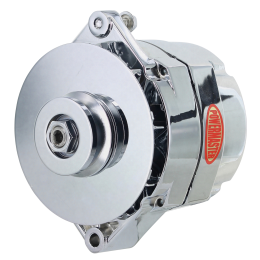 Alt, GM 12SI Chrome 150A 1V Pulley, & Baffle 1 or 3 Wire