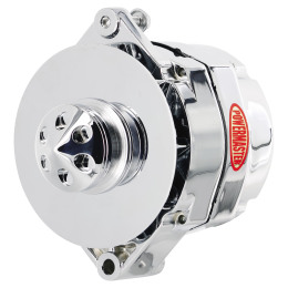Alt, GM 12SI Chrome 150A 1V Pulley, Baffle & Cone 1 or 3 Wire