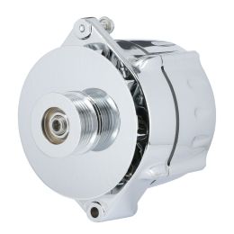 Alt, GM 12SI Chrome 150A Smooth Look™ 6 grv Pulley, & Baffle 1 or 3 Wire