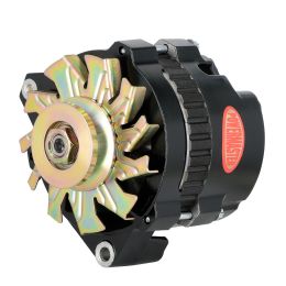 Alt, GM CS130 Black 140A 1V Pulley, Offset Left Mtg 1-Wire or OE Hookup