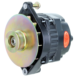 Alt, GM CS144 Black 200A XS Volt™ 6 grv Pulley/Baffle Str, Mtg Threaded Mtg Ear for Corvette etc
