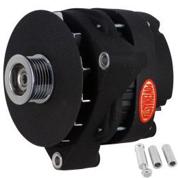 Alt, GM CS144 Black Wrinkle 300A XS Volt™ 6 grv Pulley/Baffle NOTE:Competition Only-Not for Street Use