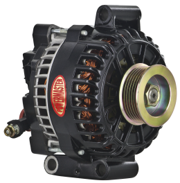 Alt, Ford 6G Black 200A 6 grv Pulley, Large Frame Trans Mtg "Mustang" PCM Controlled LI-SIG-A VR