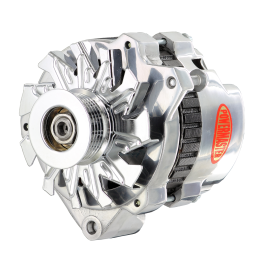Alt, GM CS130 Polish 140A 6 grv Pulley, Offset Right Mtg Side BAT Post 1-Wire or OE Hookup
