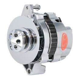 Alt, GM CS130 Polish 105A 1V Pulley, Baffle & Cone Str, Mtg 6.61" 1-Wire or OE Hookup