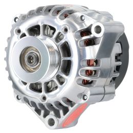 Alt, GM CS130D Polish 165A 6 grv Pulley, 1-Wire No Rear Mtg Ear