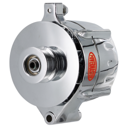Alt, Ford Upgrade Chrome 100A Smooth Look™ 6 grv Pulley, & Baffle 1-Wire