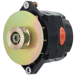 Alt, Jeep Upgrade, Black 100A 6 grv Pulley, & Baffle Motorola Replacement 1" Mtg Spool 1-Wire