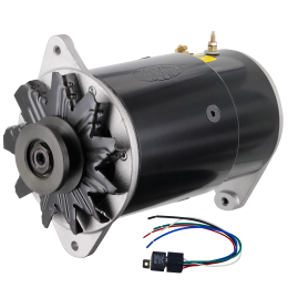 PowerGEN, GM Black Long 90A 12V 1957-'58 Buick "Push to Start" w/Pulley, for 3/8" Belt