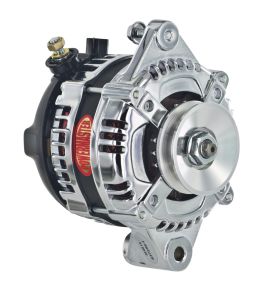 Alt GM HPR SF Chrome 180A 1V Pulley Upgrade for GM w/6.61" Str Mtg 1-Wire 17.5 Preset Voltage