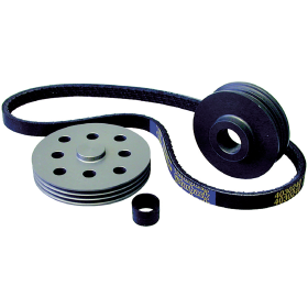 3-Grv Drive System (2 Pulleys-W/P and Alt) Aluminum Hardcoat Anodized for circle track for 8-801 Kit